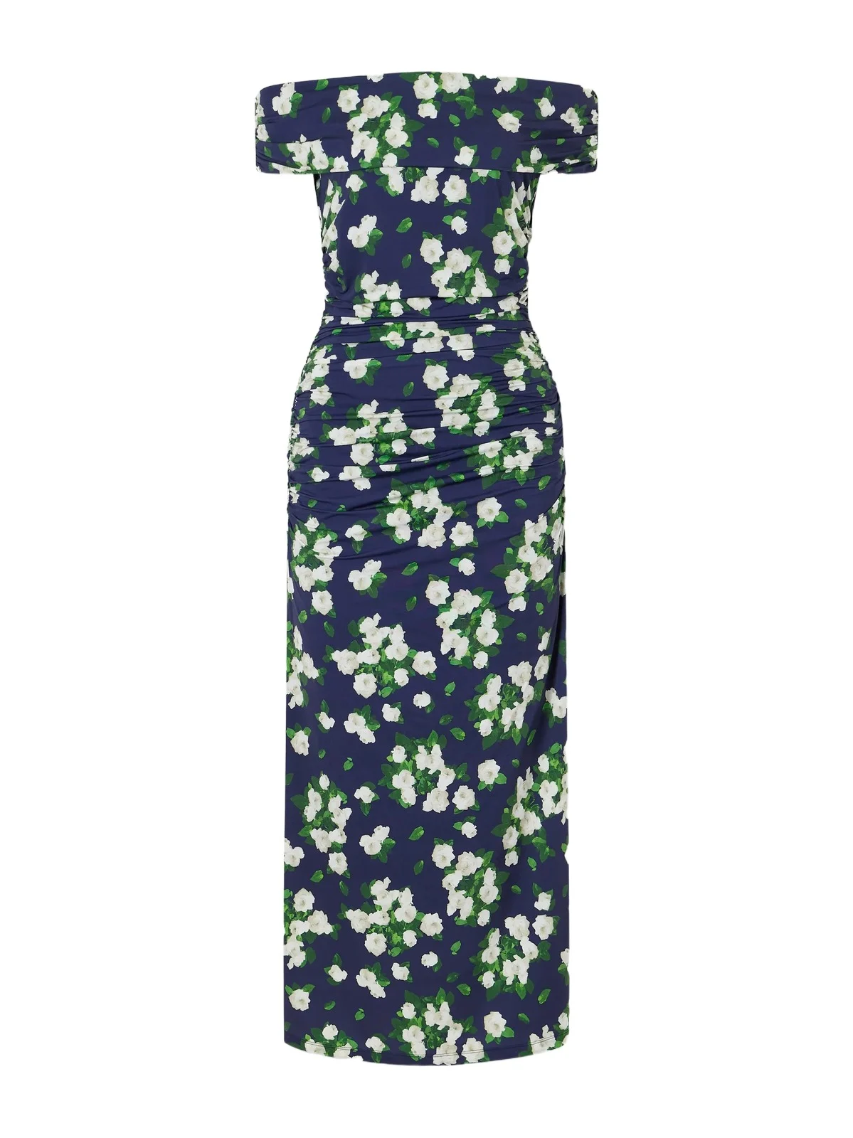 Floral-print Gathered Jersey Midi Dress
