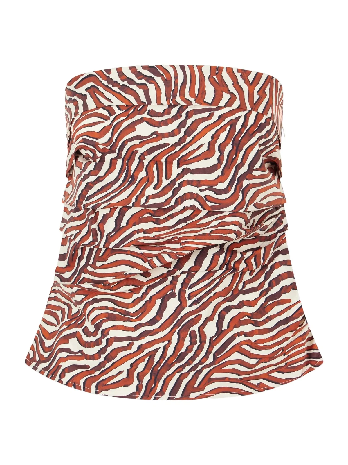 Maisy Strapless Printed Cotton-blend Poplin Top Maisy Strapless Printed Cotton-blend Poplin Top