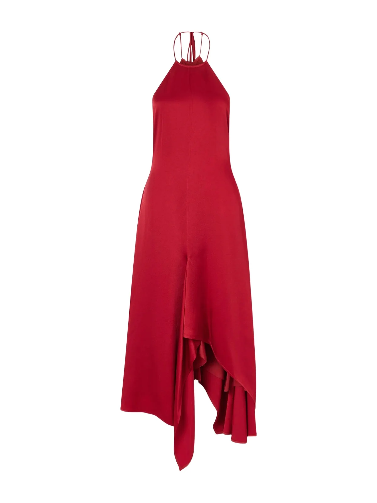 Satin Halterneck Midi Dress