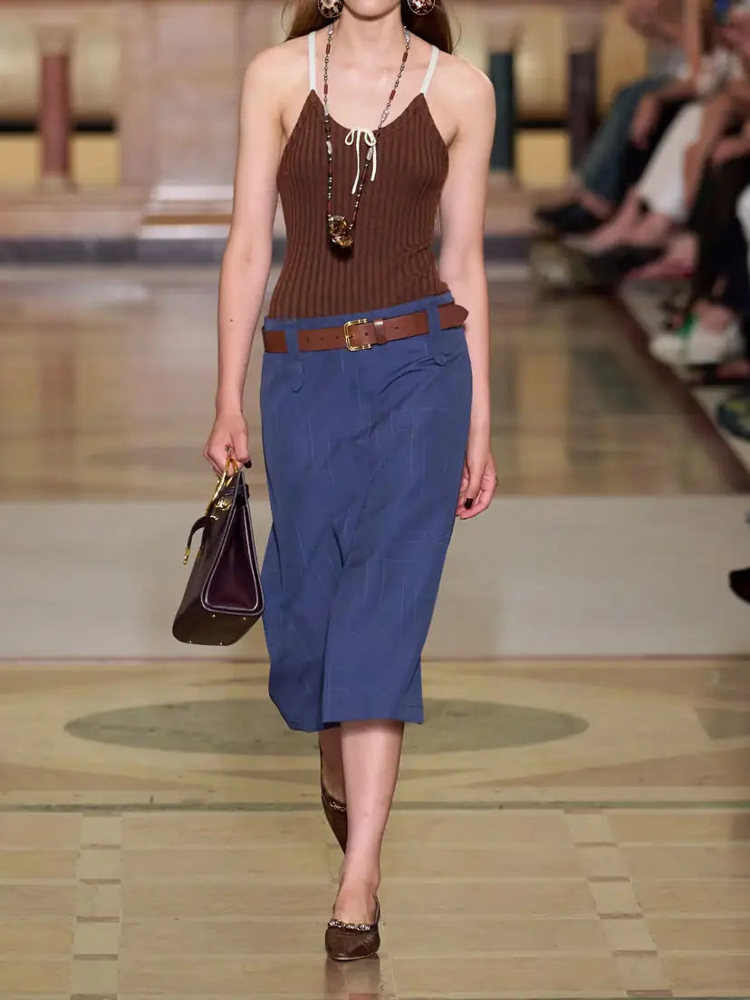 Tory Burch Color-block Ribbed-knit Wool And Cotton-blend Bodysuit - Brown | Thumbnail 5 Tory Burch Color-block Ribbed-knit Wool And Cotton-blend Bodysuit - Brown | Thumbnail 5
