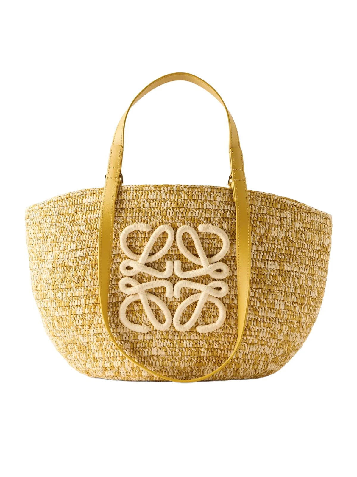 + Paula's Ibiza Eclipse Basket Medium Leather-trimmed Raffia Tote