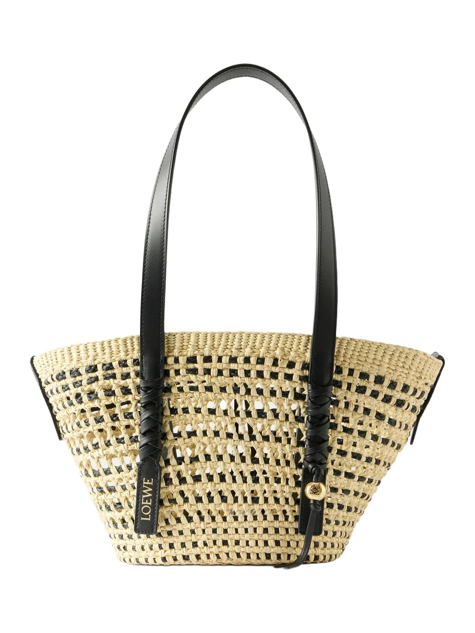 + Paula's Ibiza Braid Basket Small Leather-trimmed Raffia Shoulder Bag + Paula's Ibiza Braid Basket Small Leather-trimmed Raffia Shoulder Bag