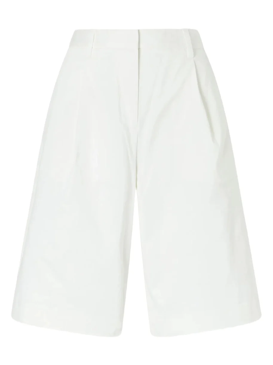 Pleated Organic Cotton-blend Twill Shorts Pleated Organic Cotton-blend Twill Shorts