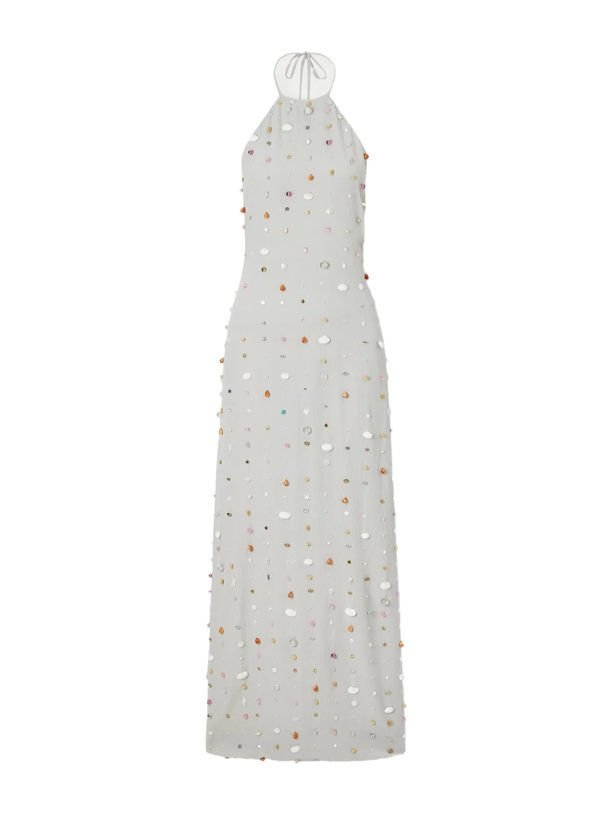 Francine Pearl-embellished Crinkled-shell Halterneck Dress Francine Pearl-embellished Crinkled-shell Halterneck Dress