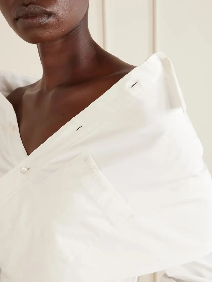 Balenciaga Off-the-shoulder Cotton Poplin Blouse | Thumbnail 4 Balenciaga Off-the-shoulder Cotton Poplin Blouse | Thumbnail 4