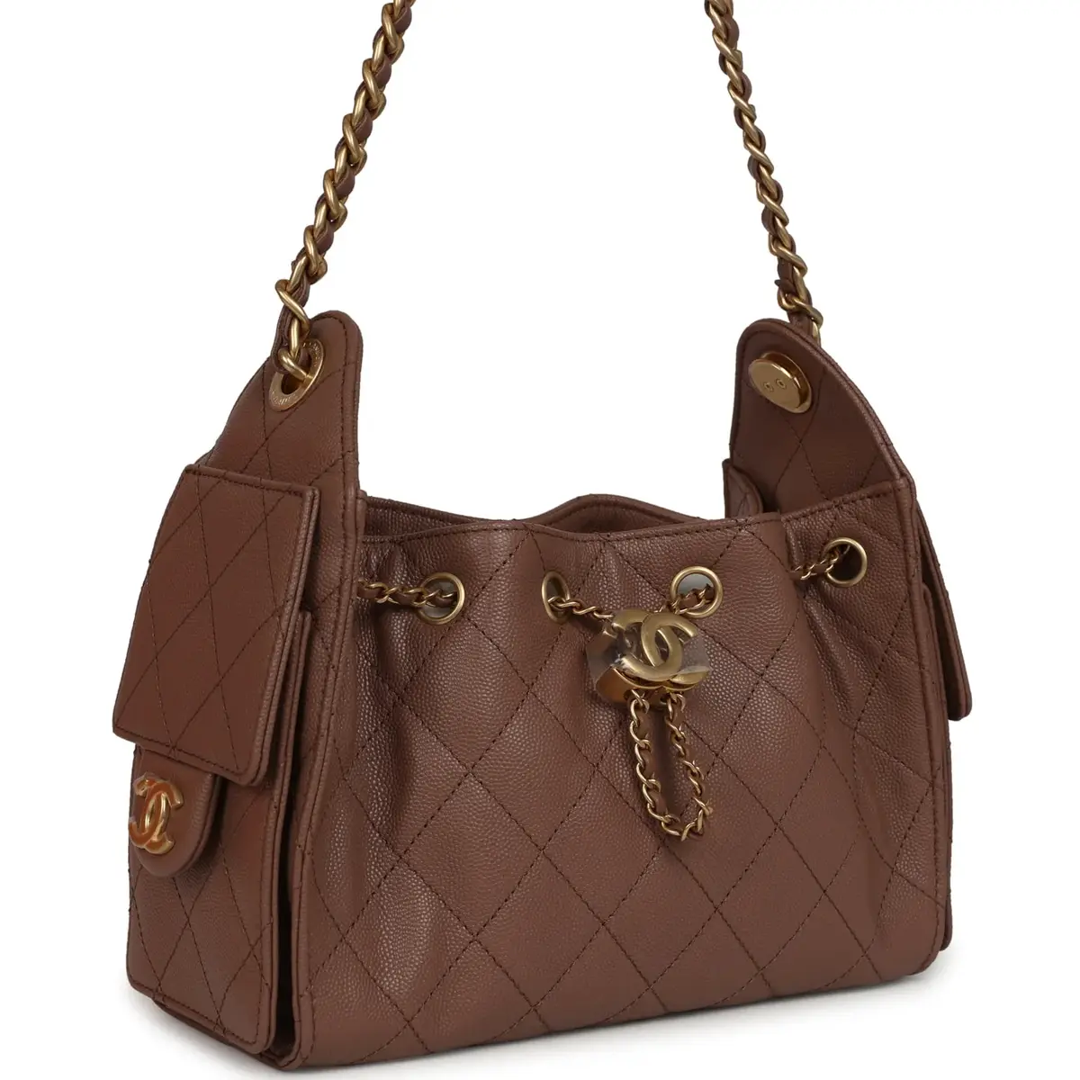 Chanel Chanel Mini 25 Hobo Bag Brown Caviar Antique Gold Hardware | Thumbnail 2 Chanel Chanel Mini 25 Hobo Bag Brown Caviar Antique Gold Hardware | Thumbnail 2