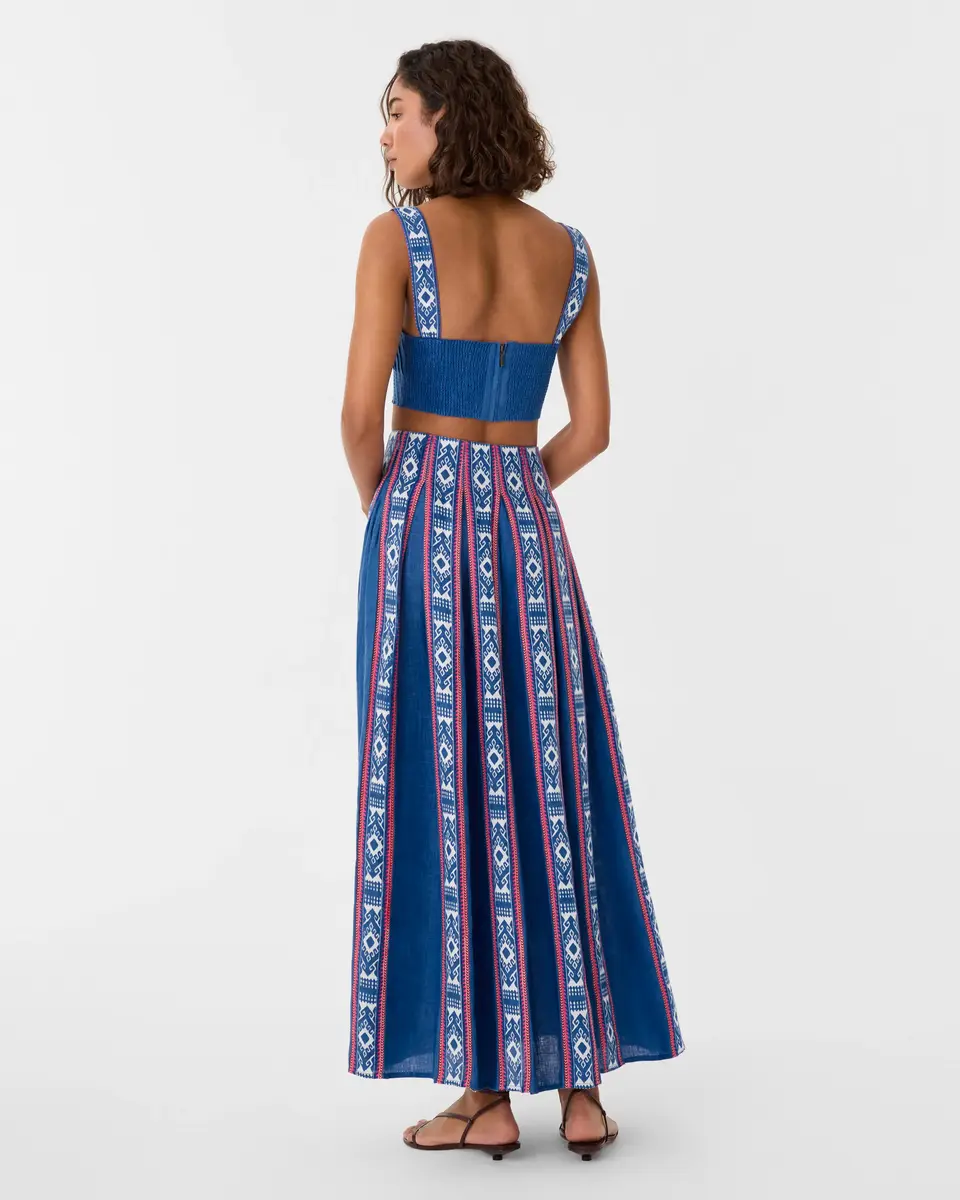 Emporio Sirenuse Dalia Top in Blue Horizon Print | Thumbnail 11