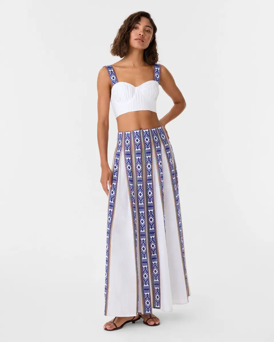 Emporio Sirenuse Dalia Top in Blue Horizon Print | Thumbnail 4