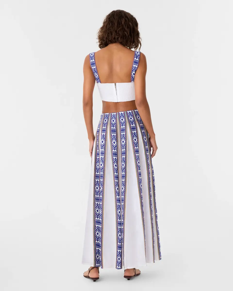 Emporio Sirenuse Dalia Top in Blue Horizon Print | Thumbnail 5