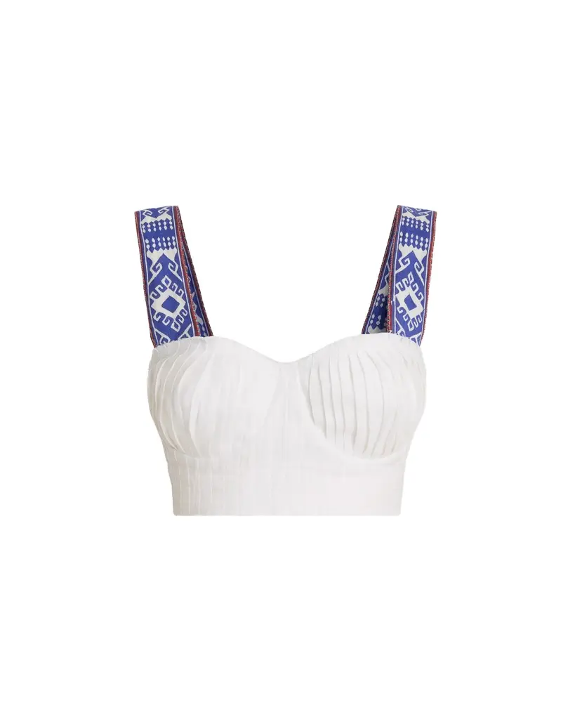 Emporio Sirenuse Dalia Top in Blue Horizon Print | Image 1 Emporio Sirenuse Dalia Top in Blue Horizon Print | Image 1