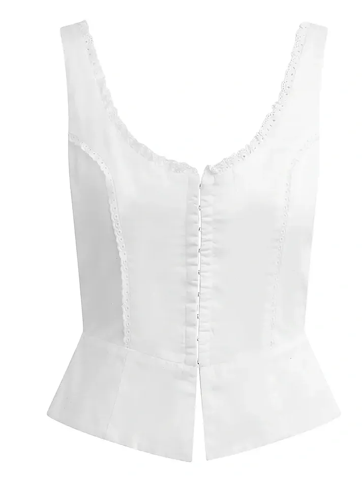 Joe's Jeans Women's x WeWoreWhat Femme Eyelet Cotton Corset Top
