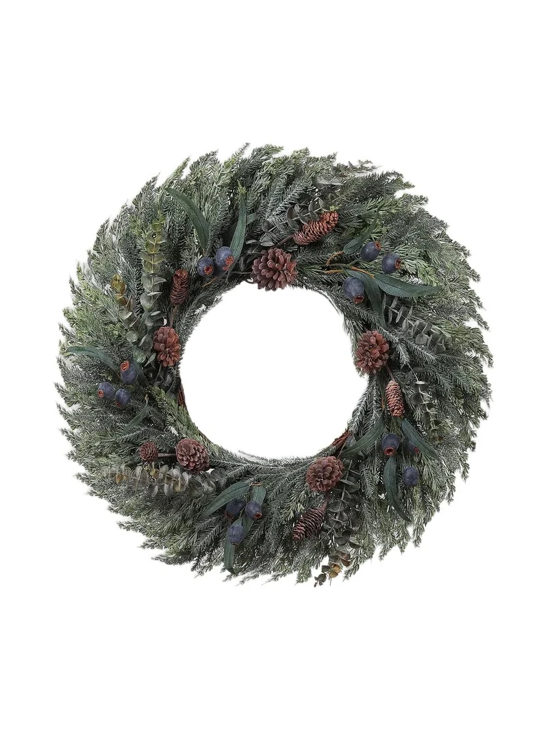 Winward Home Holiday Newness Faux Mixed Eucalyptus Cedar Pine Wreath