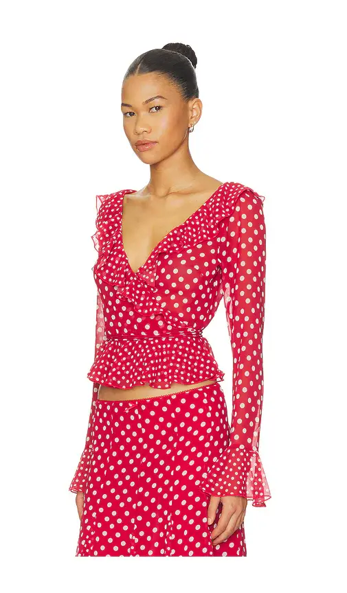 Guizio Mallorca Ruffle Wrap Top | Thumbnail 2 Guizio Mallorca Ruffle Wrap Top | Thumbnail 2