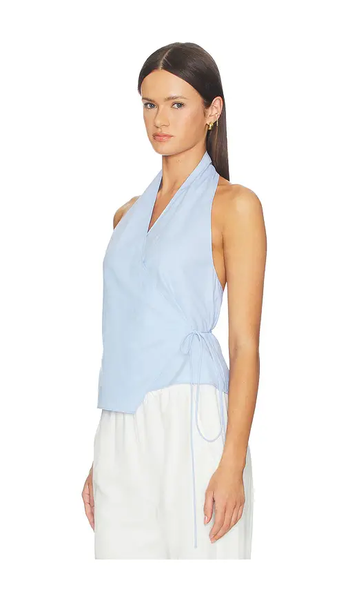 St. Agni Oxford Wrap Top | Thumbnail 2
