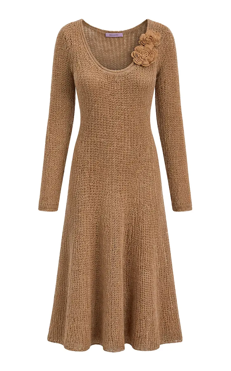 Winter Lace Wool Midi Dress Winter Lace Wool Midi Dress
