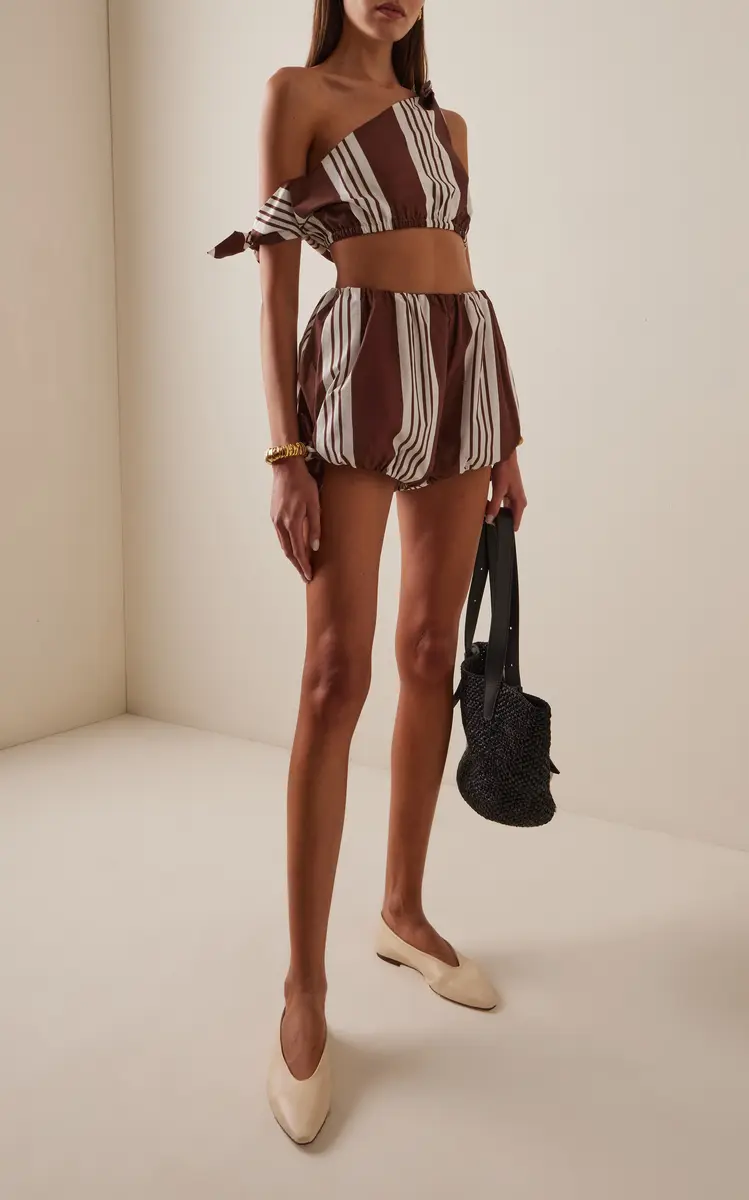 Posse Rosie Striped Cotton Shorts | Thumbnail 2 Posse Rosie Striped Cotton Shorts | Thumbnail 2