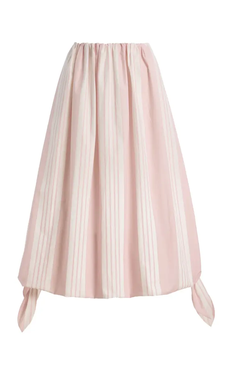 Posse Rosie Striped Cotton Midi Skirt | Image 1 Posse Rosie Striped Cotton Midi Skirt | Image 1
