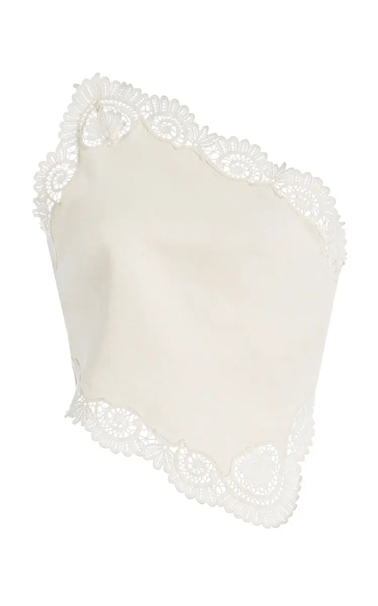 Posse Darya Lace-Trimmed Linen-Cotton Top | Image 1 Posse Darya Lace-Trimmed Linen-Cotton Top | Image 1