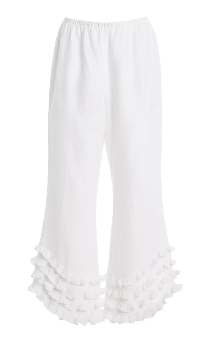 Posse Florence Ruffled Linen Pants | Image 1 Posse Florence Ruffled Linen Pants | Image 1