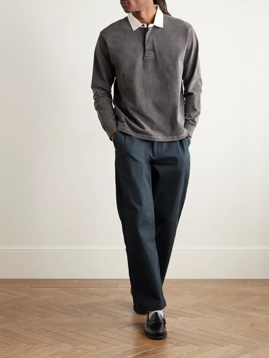 Corridor Straight-Leg Garment-Dyed Stretch-Cotton Twill Trousers | Thumbnail 2