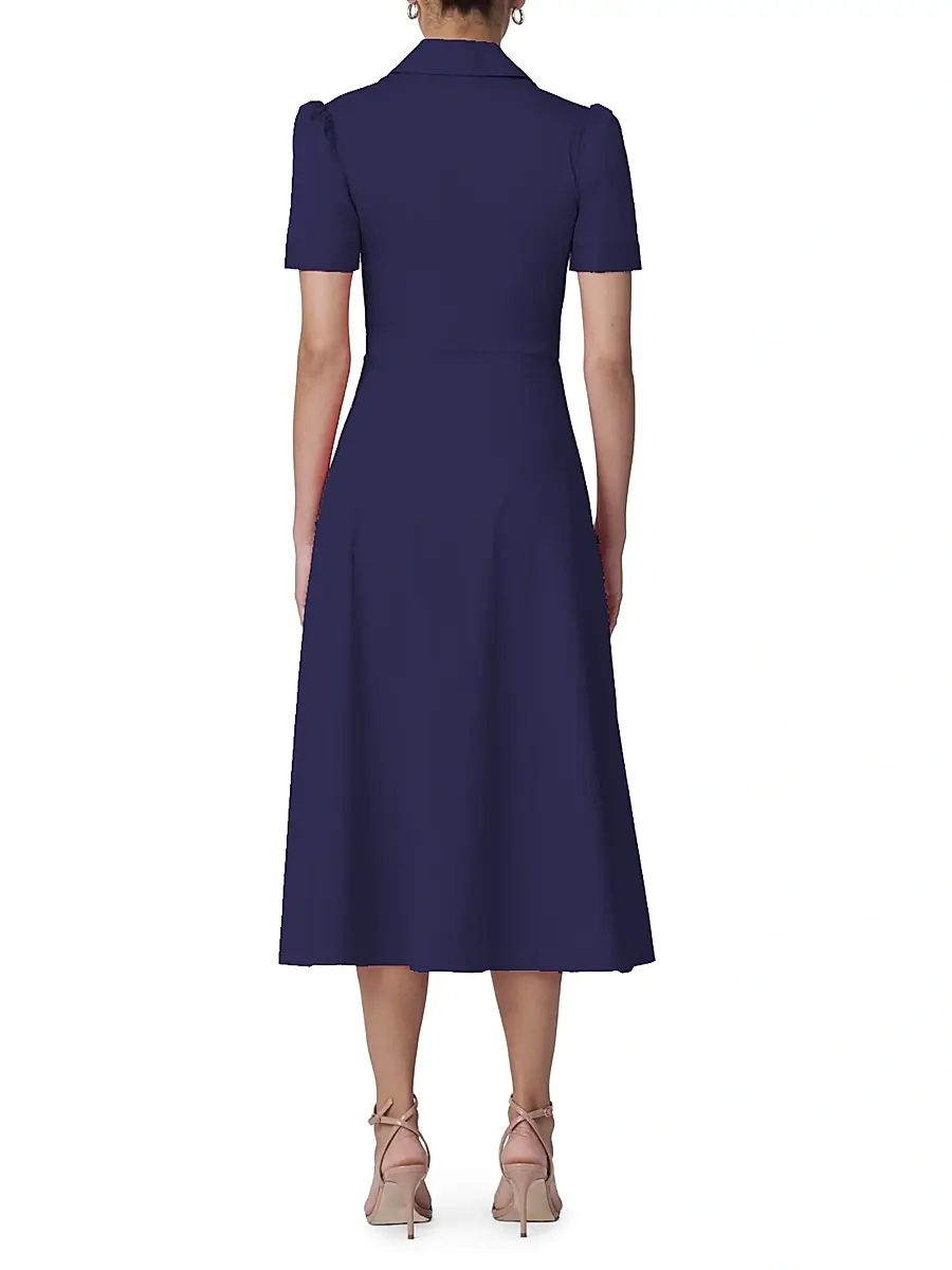Shoshanna Women's Barnet Gathered Waist Midi-Dress | Thumbnail 3 Shoshanna Women's Barnet Gathered Waist Midi-Dress | Thumbnail 3