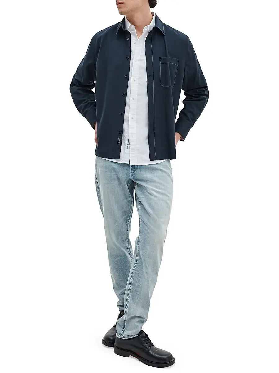 rag & bone Men's Oxford Cotton Button-Down Shirt - White | Thumbnail 2