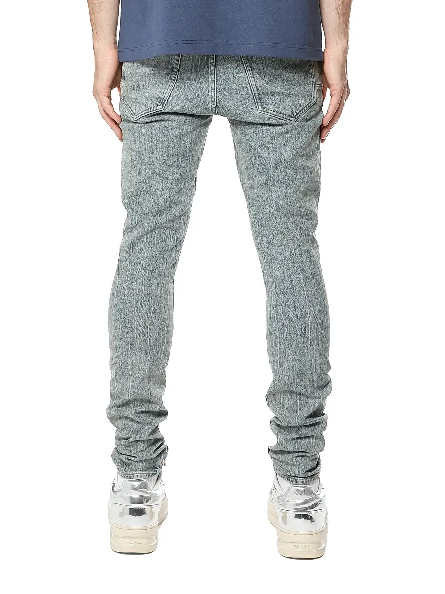 Purple Brand Men's Two-Tone Light Indigo Skinny Jeans | Thumbnail 2