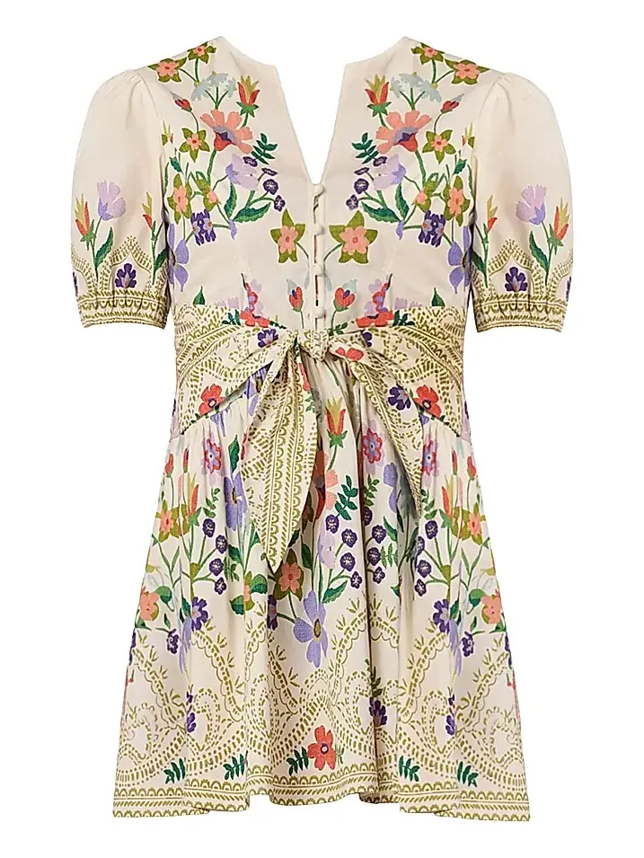 Women's Tinsley Floral Tie Waist Minidress Women's Tinsley Floral Tie Waist Minidress