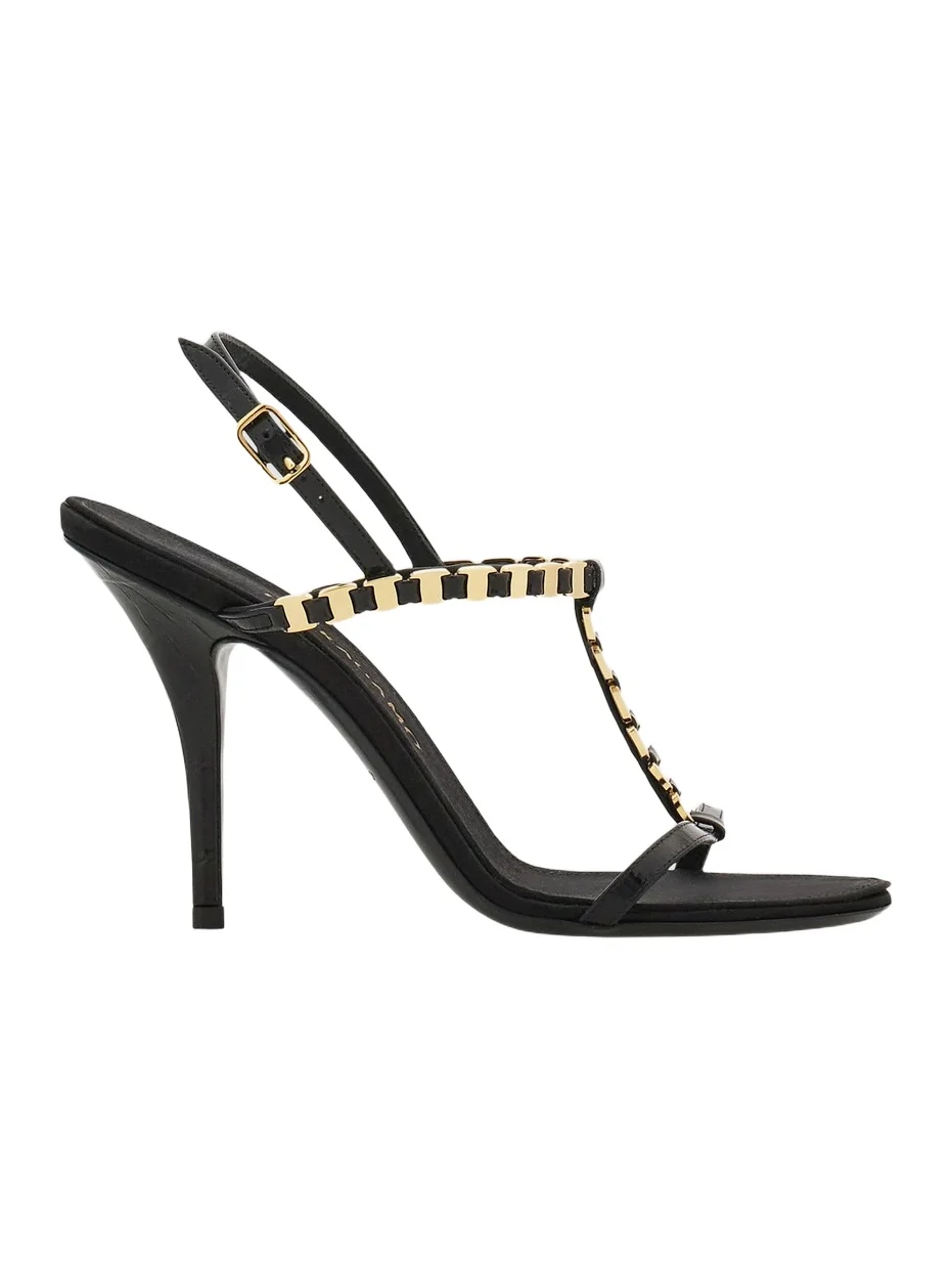 Ferragamo Women's Estea 95MM Vara-Chain Leather T-Strap Sandals