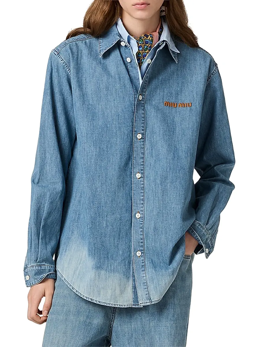 Miu Miu Women's Chambray Shirt | Thumbnail 2 Miu Miu Women's Chambray Shirt | Thumbnail 2