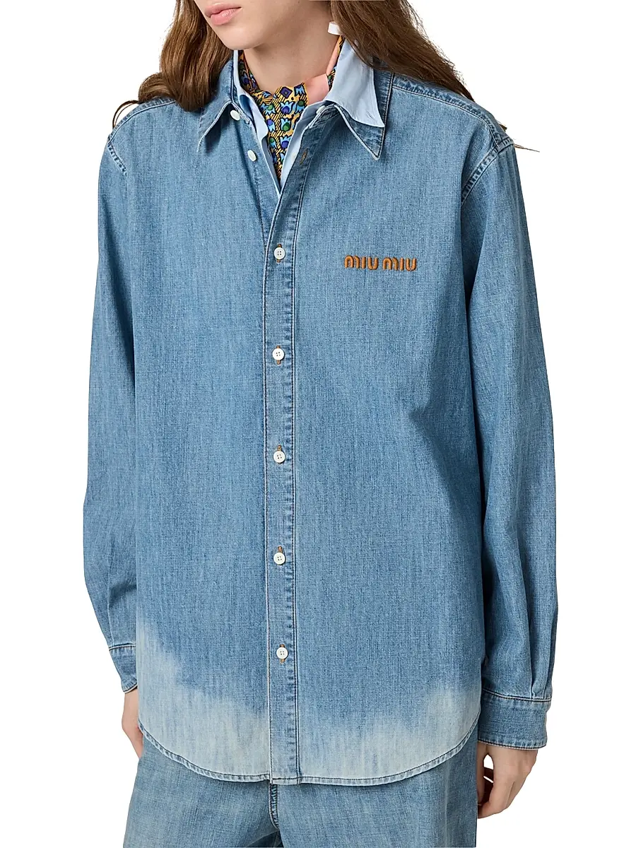 Miu Miu Women's Chambray Shirt | Thumbnail 3 Miu Miu Women's Chambray Shirt | Thumbnail 3