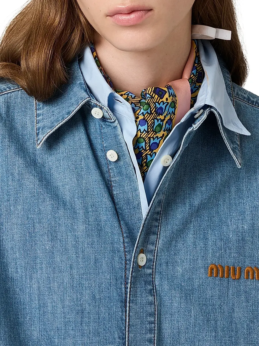Miu Miu Women's Chambray Shirt | Thumbnail 5 Miu Miu Women's Chambray Shirt | Thumbnail 5