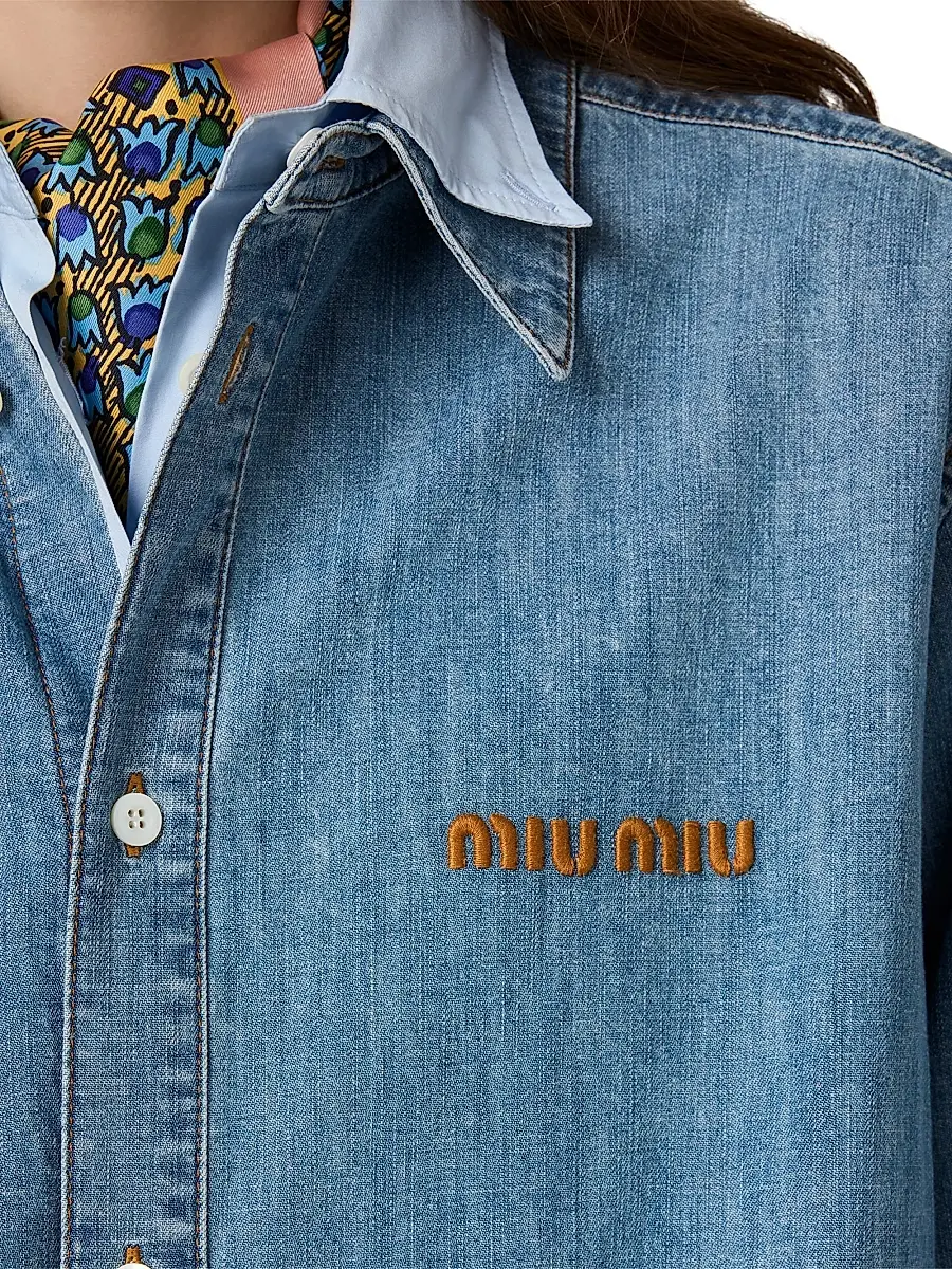 Miu Miu Women's Chambray Shirt | Thumbnail 6 Miu Miu Women's Chambray Shirt | Thumbnail 6
