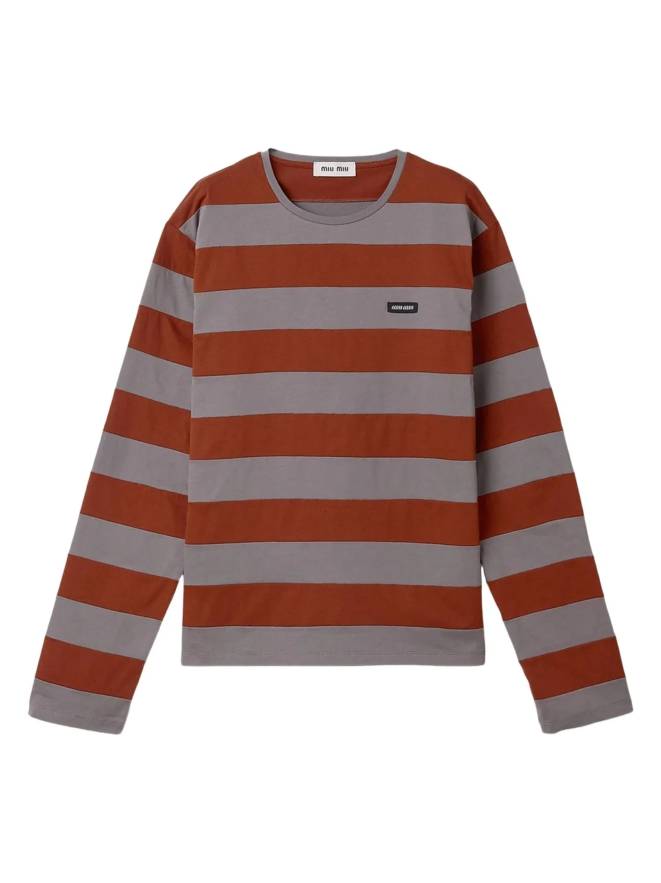 Miu Miu Women's Striped Jersey T-Shirt