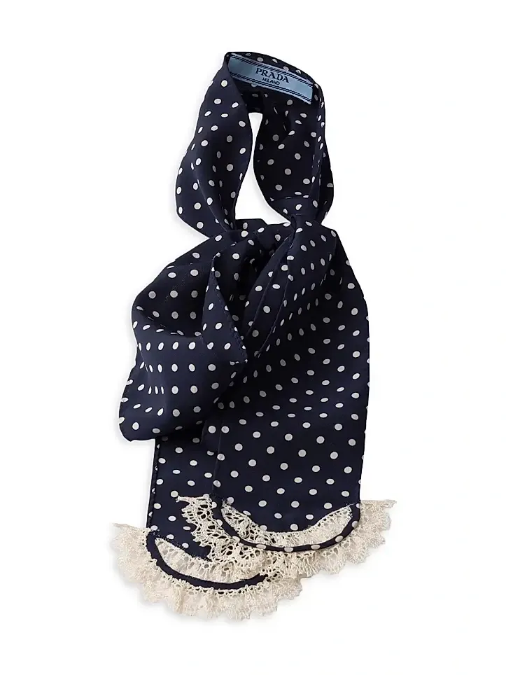 Prada Women's Polka Dot Marocain Scarf