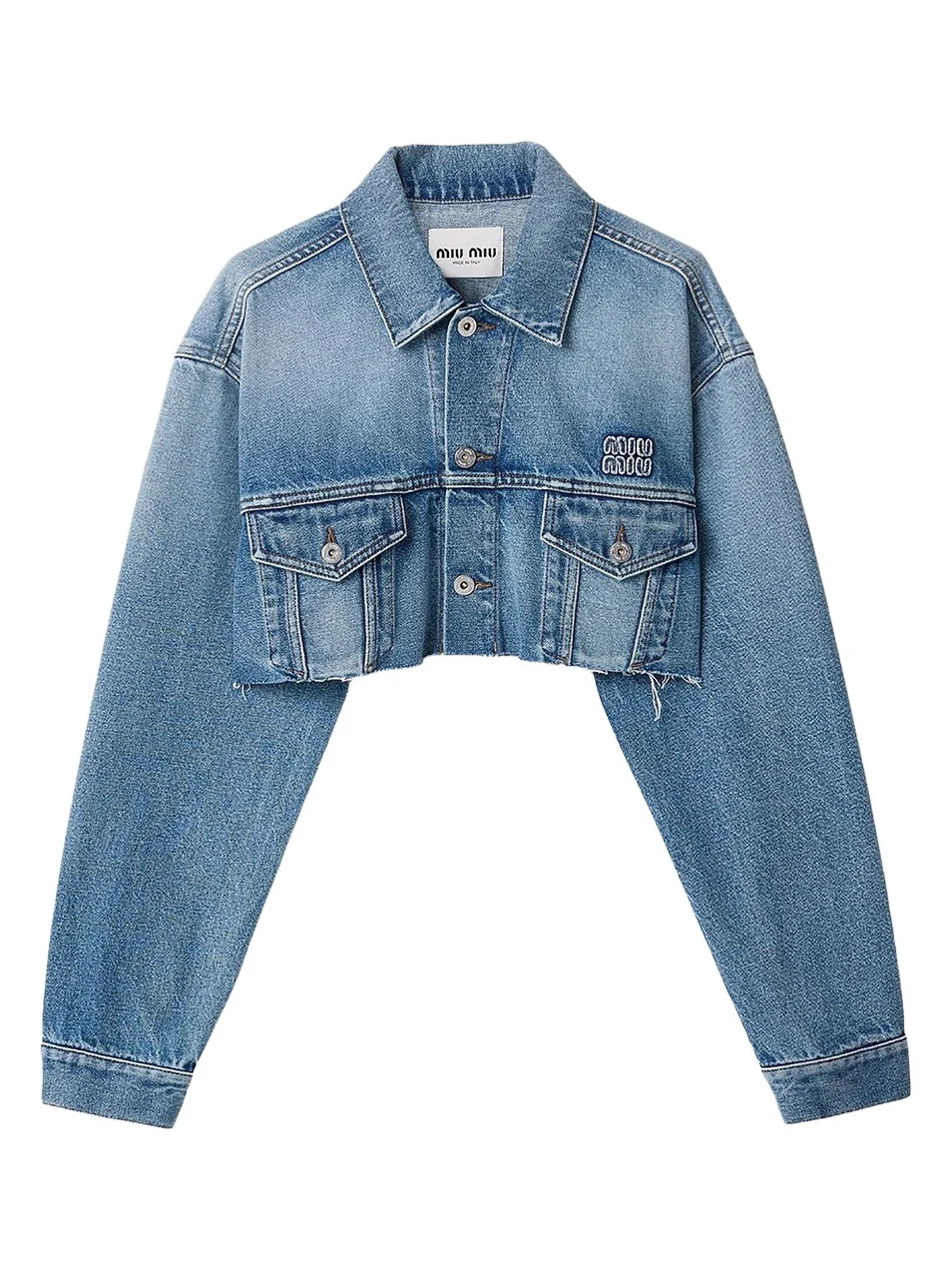 Women's Cropped Washed Denim Jacket Women's Cropped Washed Denim Jacket