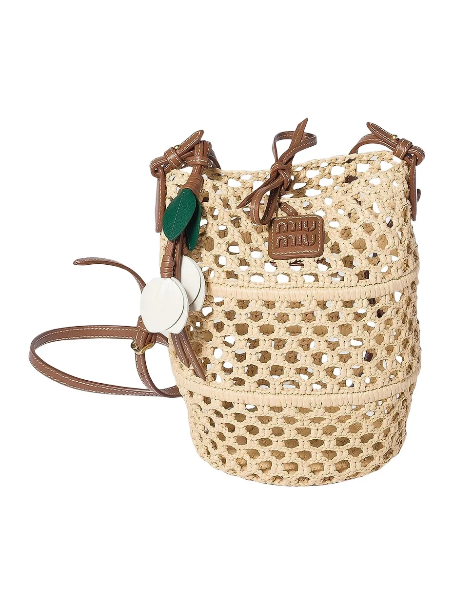 Women's Raffia Crochet Pouch