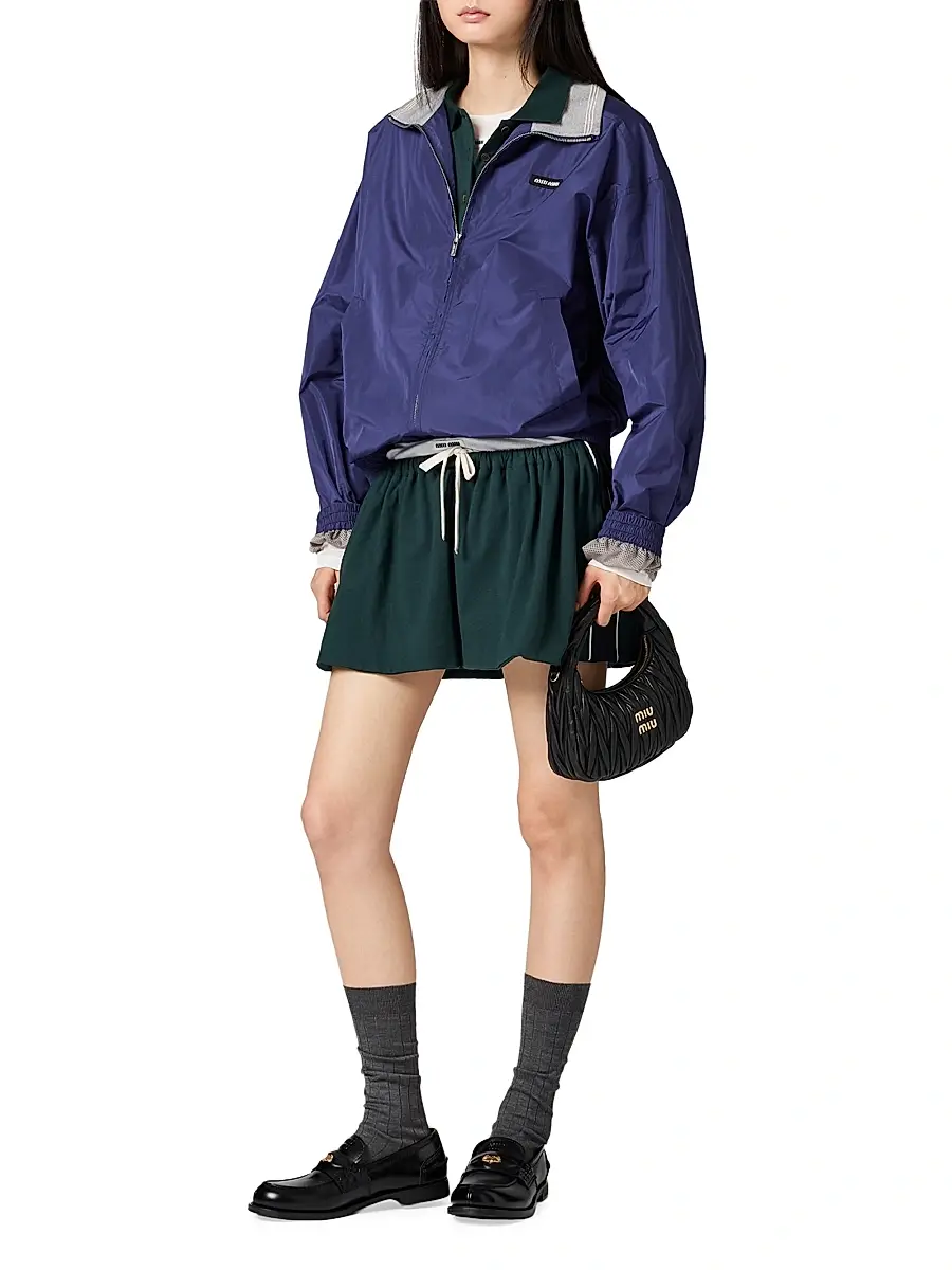 Miu Miu Women's Cotton Jersey Polo Shirt - Green | Thumbnail 2 Miu Miu Women's Cotton Jersey Polo Shirt - Green | Thumbnail 2
