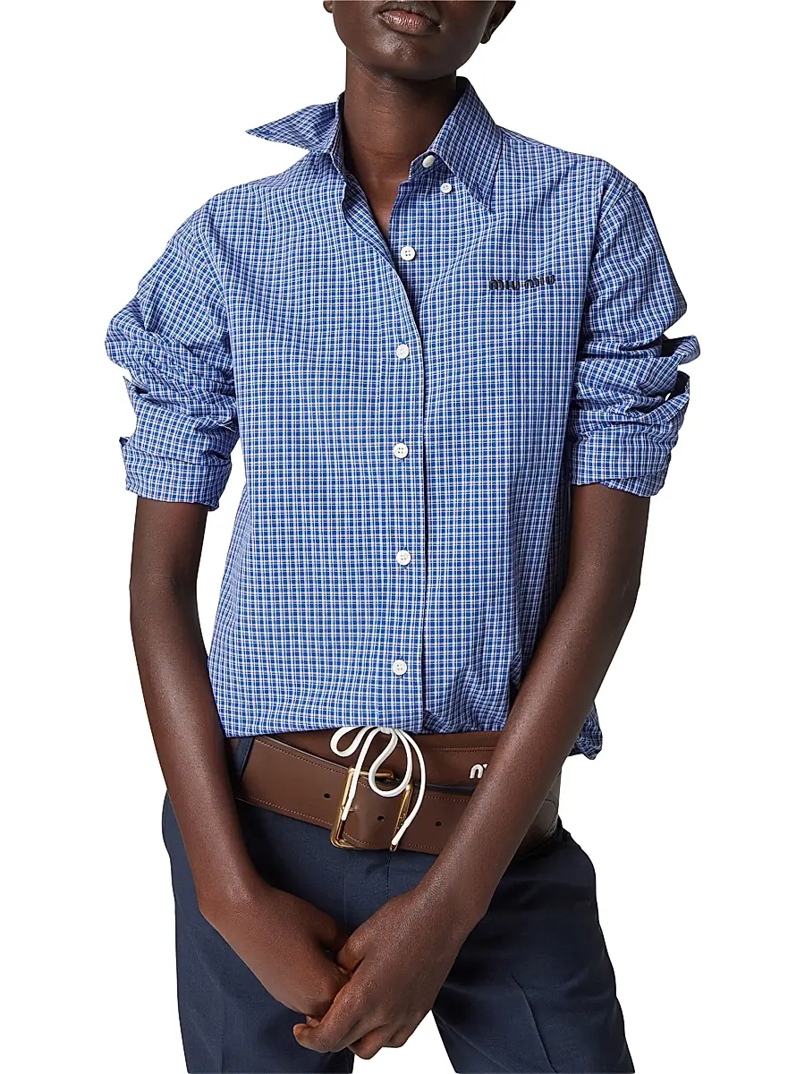 Miu Miu Women's Checked Shirt | Thumbnail 3 Miu Miu Women's Checked Shirt | Thumbnail 3