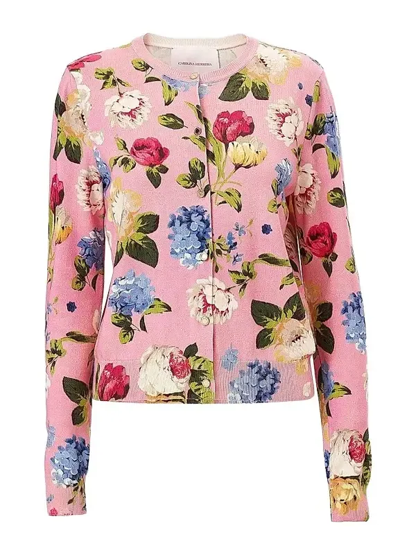 Women's Cabana Floral Crewneck Long-Sleeve Cardigan Women's Cabana Floral Crewneck Long-Sleeve Cardigan