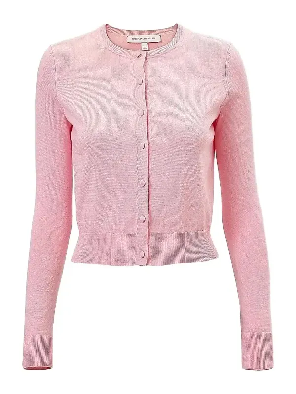 Women's Cabana Crewneck Silk-Cotton Long-Sleeve Cardigan Women's Cabana Crewneck Silk-Cotton Long-Sleeve Cardigan