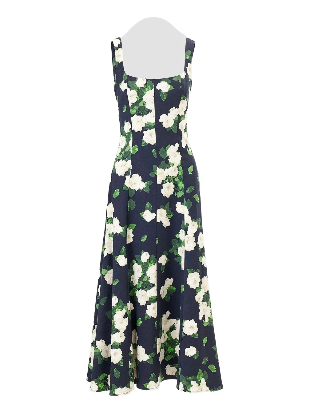 Women's Cabana Floral Squareneck Sleeveless Cotton-Blend Midi-Dress Women's Cabana Floral Squareneck Sleeveless Cotton-Blend Midi-Dress