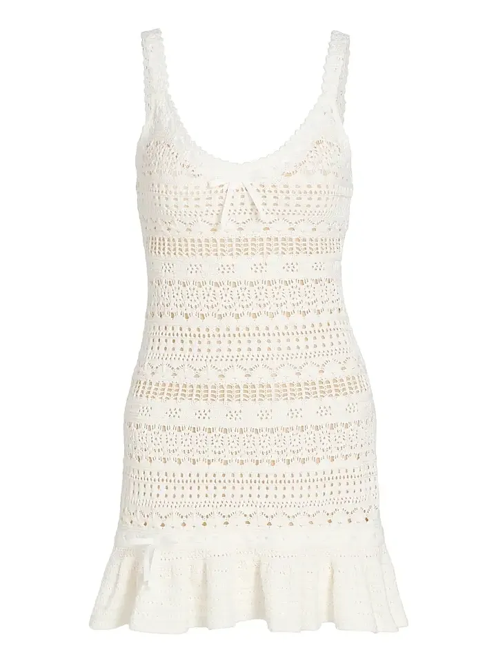 LoveShackFancy Women's Madiya Eyelet Cotton Minidress