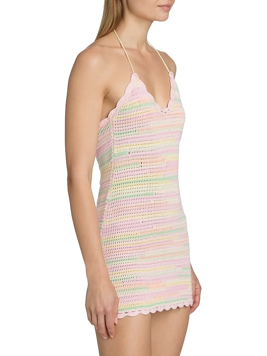 LoveShackFancy Women's Zoa Hlaterneck Cotton -A-Line Minidress | Thumbnail 4 LoveShackFancy Women's Zoa Hlaterneck Cotton -A-Line Minidress | Thumbnail 4