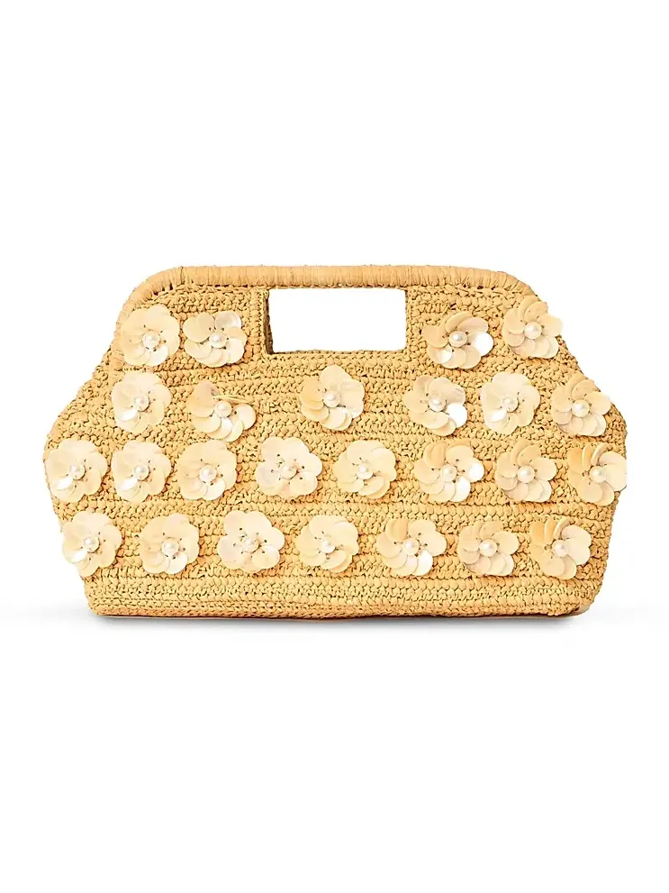 Women's Dottie Woven Raffia Clutch