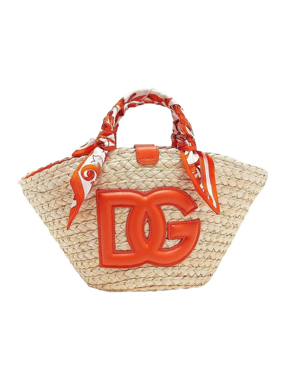 Women's Majolica Arancio-Print Straw Bucket Bag Women's Majolica Arancio-Print Straw Bucket Bag
