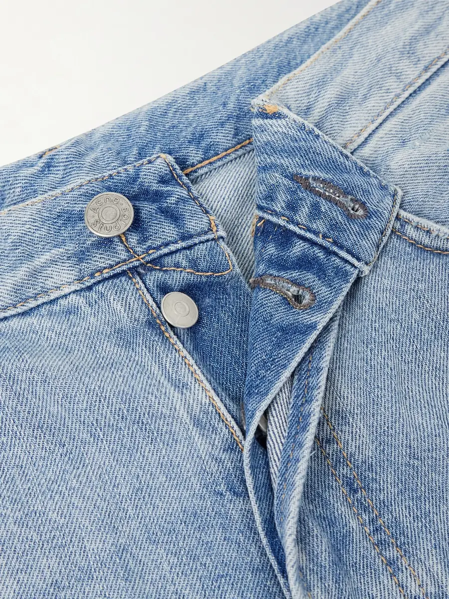 Acne Studios Wide-Leg Distressed Denim Shorts - Men | Thumbnail 5