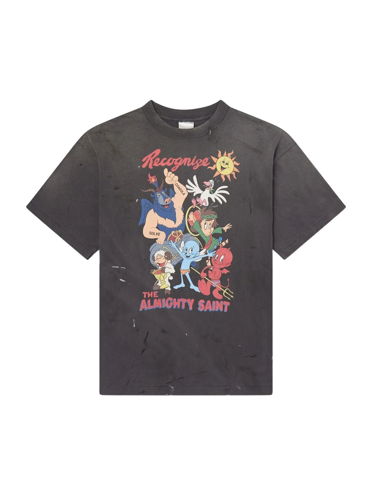 SAINT Mxxxxxx Paint-Splattered Printed Cotton-Jersey T-Shirt - Men