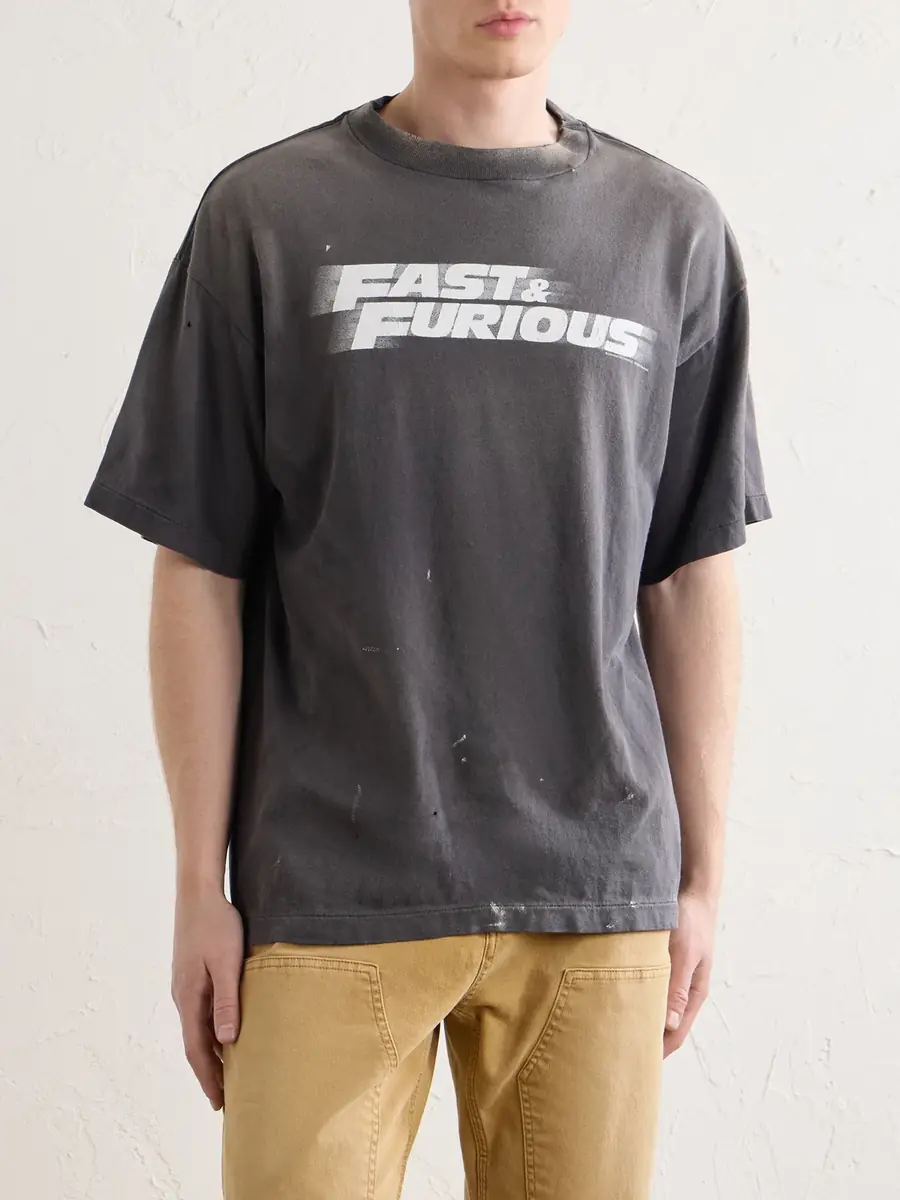 SAINT Mxxxxxx Fast & Furious Paint-Splattered Printed Cotton-Jersey T-Shirt - Men | Thumbnail 3 SAINT Mxxxxxx Fast & Furious Paint-Splattered Printed Cotton-Jersey T-Shirt - Men | Thumbnail 3