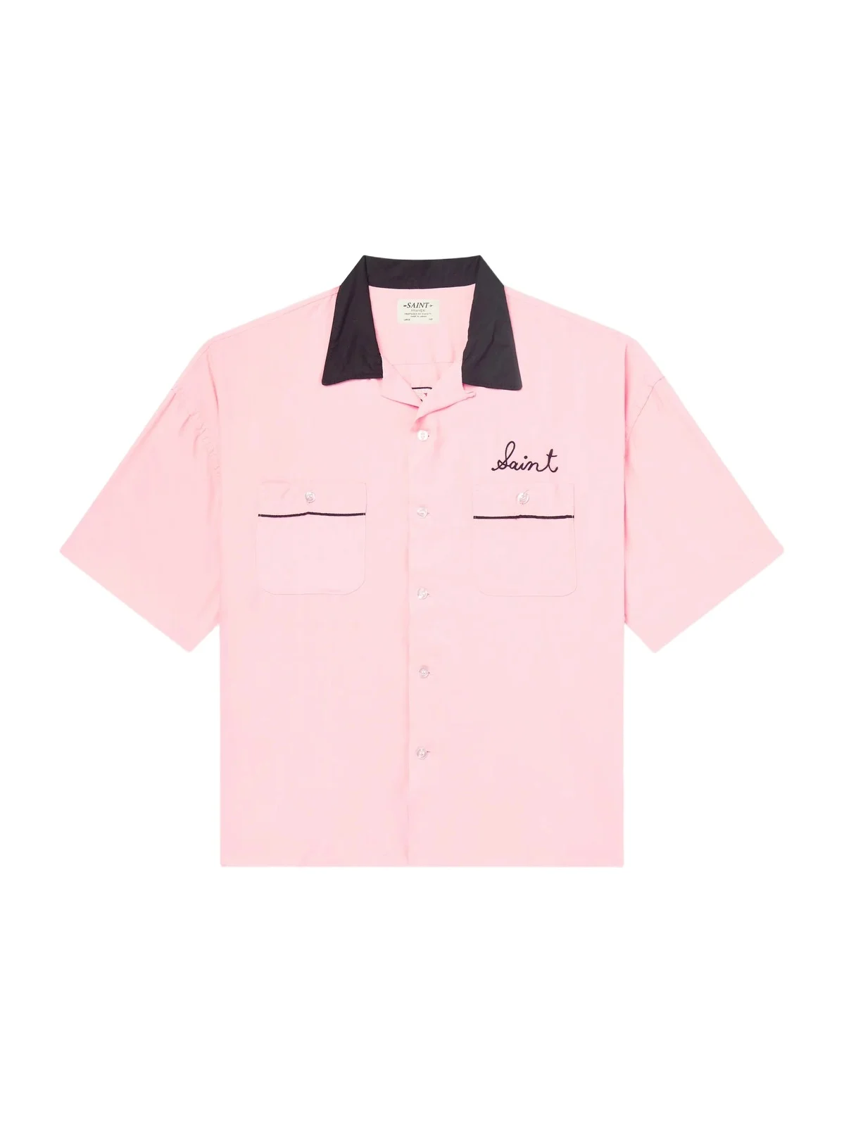Deck of Cards Convertible-Collar Logo-Embroidered Satin Shirt - Men Deck of Cards Convertible-Collar Logo-Embroidered Satin Shirt - Men